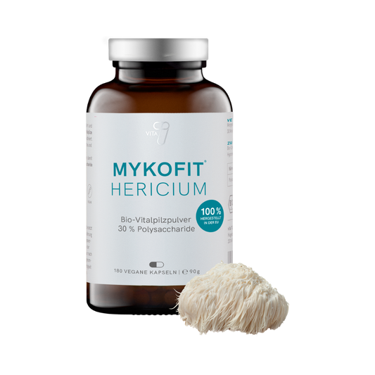 vita7 MYKOFIT Hericium Kapseln – Bio-Vitalpilzpulver, vegan, im Braunglas