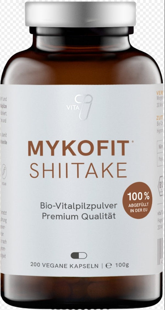 MYKOFIT Bio Shiitake, 200 vegane Kapseln im Braunglas