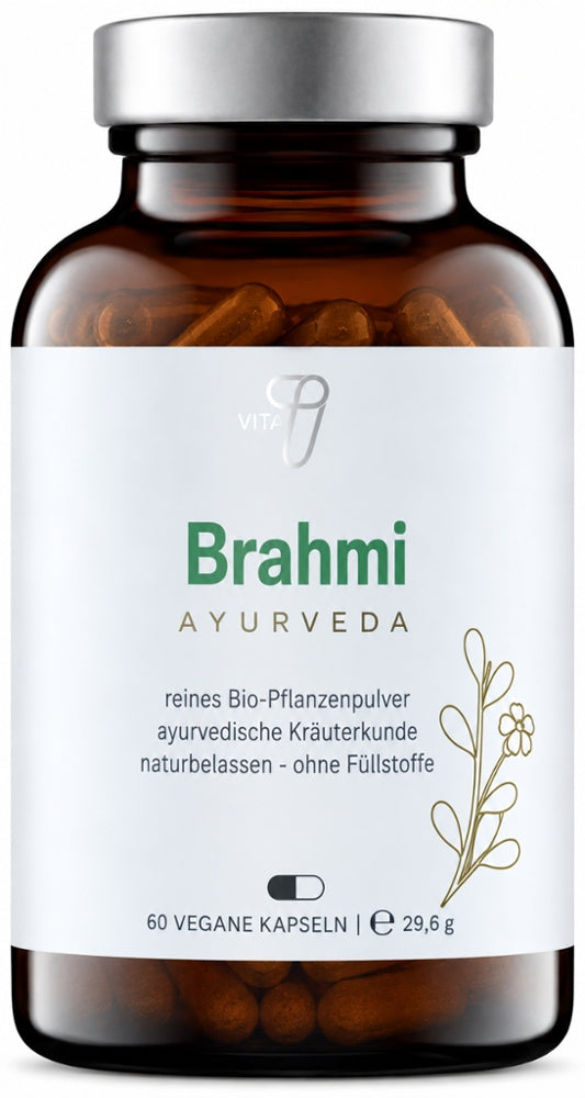 vita7 Bio Brahmi, 60 vegane Kapseln im Braunglas