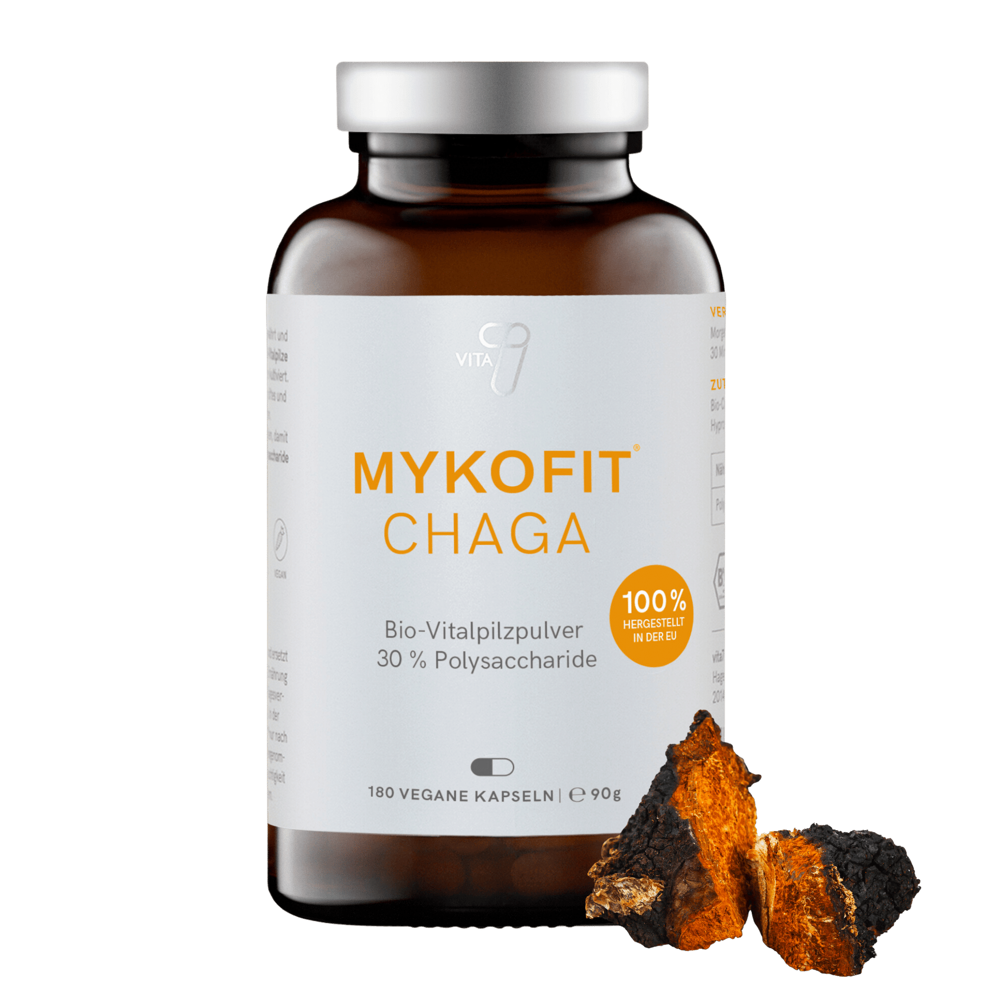 vita7 MYKOFIT® Bio Chaga 180 vegane Kapseln aus der EU